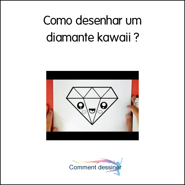 Como desenhar um diamante kawaii